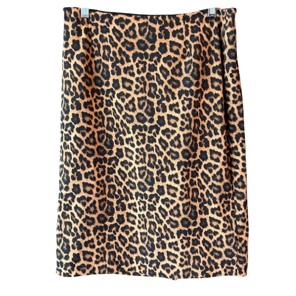 Michael Kors Leopard Print Midi Pencil Skirt Women's Size 8 Animal Print